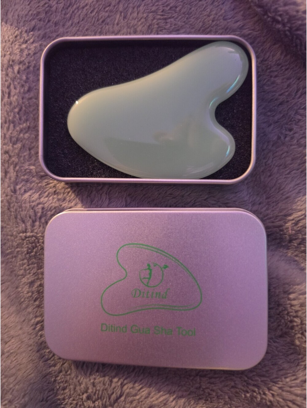 Mount Lai Jade Gua Sha Facial Massage Tool – Natural Stone – Open Box